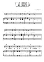 Téléchargez l'arrangement de la partition de Traditionnel-Vive-Henri-IV en PDF pour Chant et piano