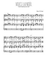 Téléchargez la partition de Voici la Noël en PDF pour 2 voix égales et piano