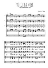 Téléchargez l'arrangement de la partition de Voici la Noël en PDF pour trois voix mixtes et piano