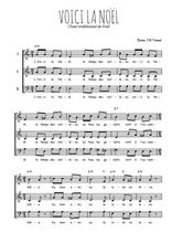 Téléchargez l'arrangement de la partition de Traditionnel-Voici-la-Noel en PDF à trois voix