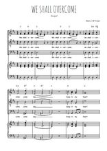 Téléchargez l'arrangement de la partition de We shall overcome en PDF pour 4 voix mixtes et piano