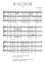 Téléchargez l'arrangement de la partition de We shall overcome en PDF à quatre voix SATB