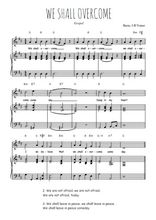 Téléchargez l'arrangement de la partition de gospel-we-shall-overcome en PDF pour Chant et piano
