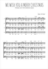 Téléchargez l'arrangement de la partition de We wish you a merry christmas en PDF à quatre voix SATB