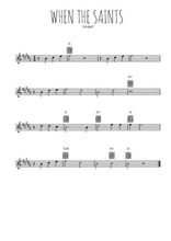 Téléchargez l'arrangement de la partition pour sax en Mib de la musique Oh when the saints en PDF