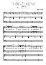 Téléchargez l'arrangement de la partition de Y a neuf à dix moutons (Chanj tu) en PDF pour deux voix égales et piano
