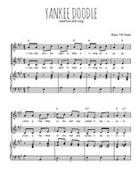 Téléchargez l'arrangement de la partition de Yankee Doodle en PDF pour deux voix égales et piano