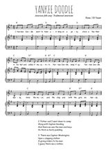 Téléchargez l'arrangement de la partition de usa-yankee-doodle en PDF pour Chant et piano